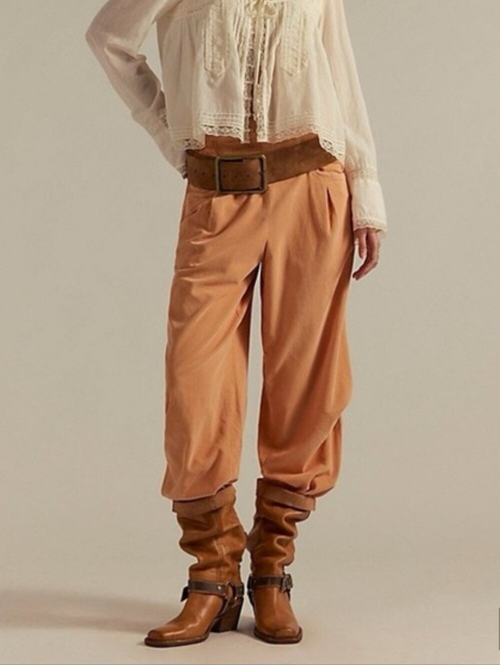 Free People We The Free Nice Choice Cord Pants- Tan/peach